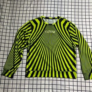 Neon stripe pullover sweatshirt
